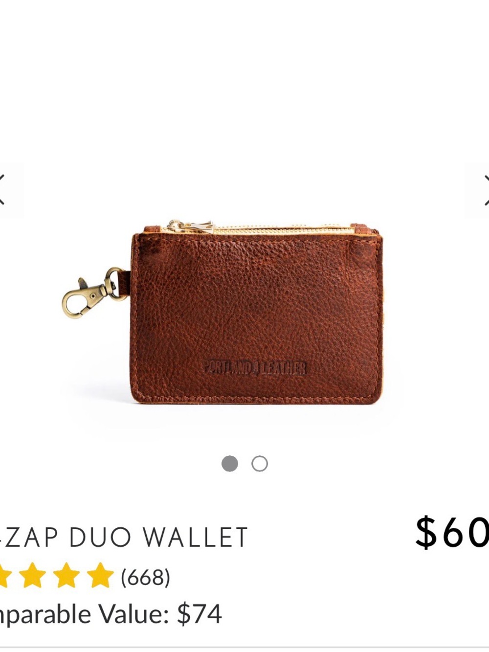 Portland Leather zip zap duo wallet soon to be discontinued